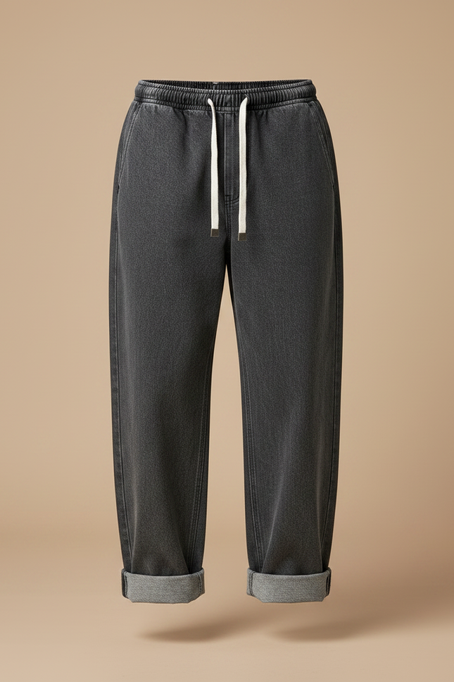 Pantalon Japonais Gris Ample Denim Décontracté Homme - Jean - vue 3