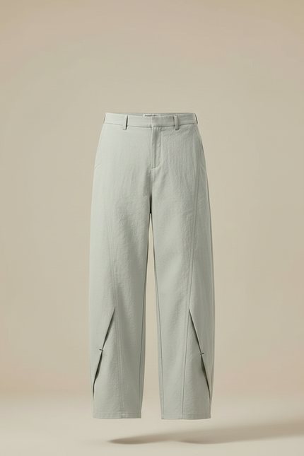 Pantalon Japonais Large Fluide Gris Ample Décontracté - Lin - vue 3