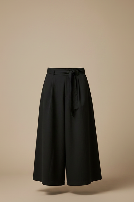 Pantalon Japonais Noir Ample Ceinturé Fluide Homme - Viscose - vue 3