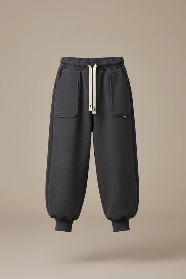 Pantalon Japonais Gris Anthracite Ample Molleton Enfant - vue 3