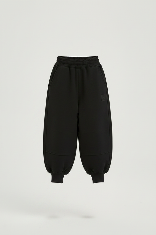 Pantalon Japonais Noir Molleton Ample Hiver Enfant - vue 3