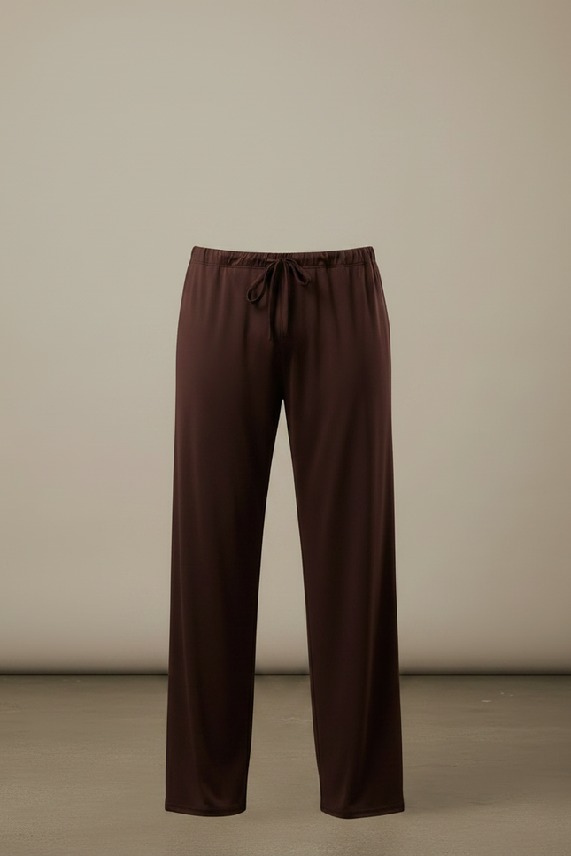 Pantalon Japonais Marron Ample Fluide Cordon Homme - Viscose - vue 3