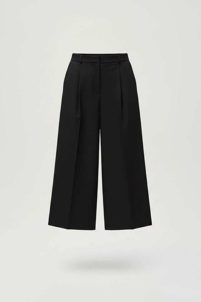 Pantalon Japonais Noir Large Plissé Ample Femme - Polyester - vue 3