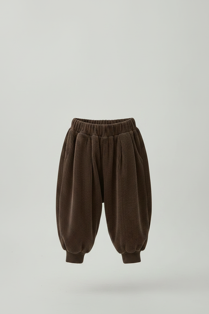 Pantalon Japonais Marron Côtelé Bouffant Confortable Enfant - Cordé - vue 3