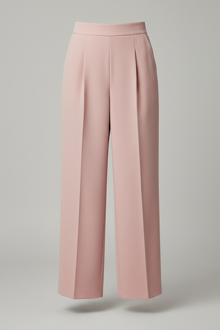 Pantalon Japonais Rose Fluide Ample Taille Haute Femme - Polyester - vue 3