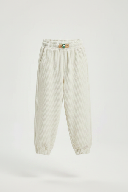 Pantalon Japonais Garçon Beige Taille Elastique - Cordé - vue 3