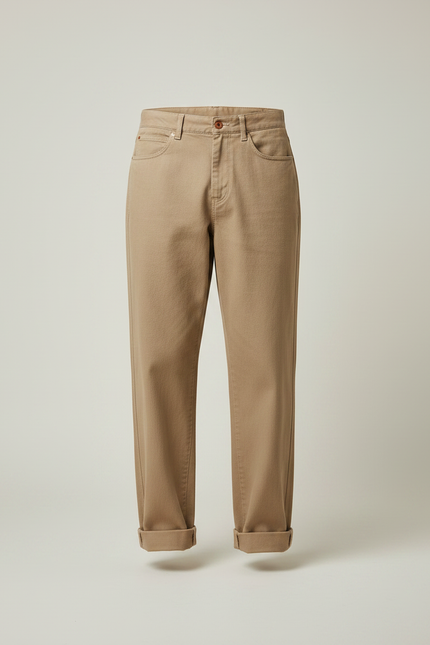 Pantalon Japonais Ample Beige Coton Décontracté Homme - vue 3