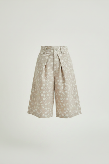 Pantalon Japonais Beige Fleuri Ample Coton Enfant - vue 3