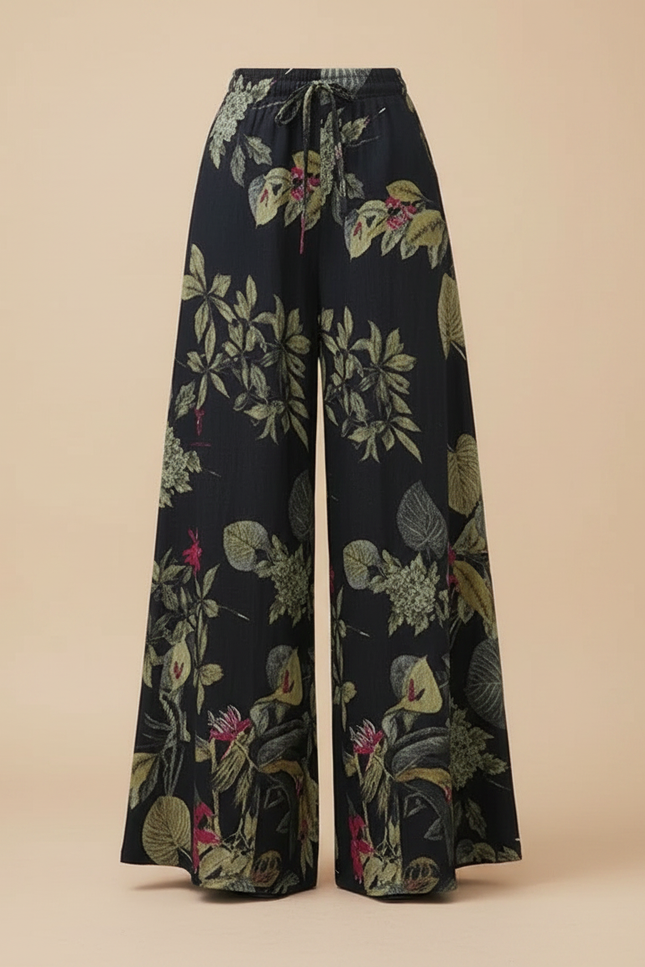 Pantalon Japonais Fluide Ample Floral Bohème Femme - Imprimé Lin - vue 3