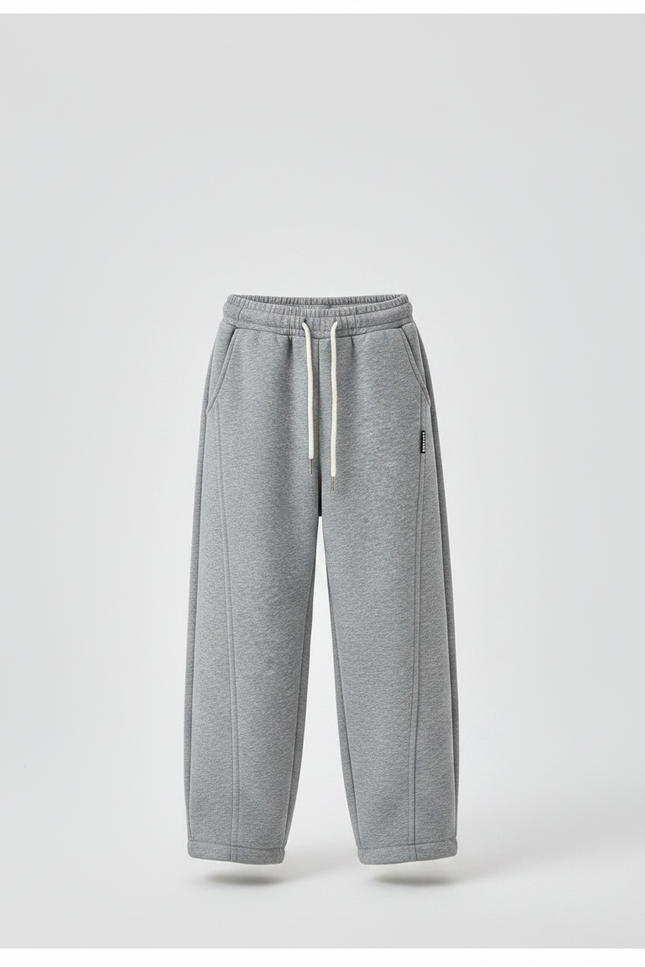 Pantalon Japonais Gris Ample Molletonné Garçon - vue 3