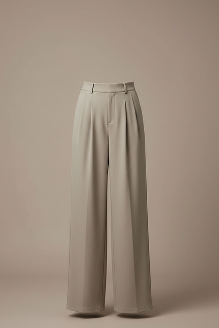 Pantalon Japonais Gris Plissé Ample Élégant Fluide - Polyester - vue 3