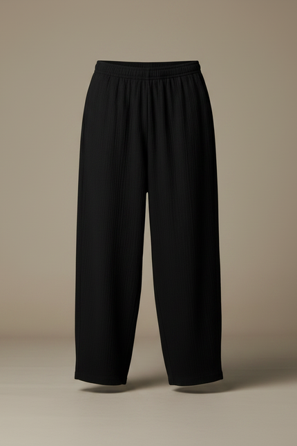 Pantalon Japonais Noir Ample Coton Décontracté Homme - vue 3
