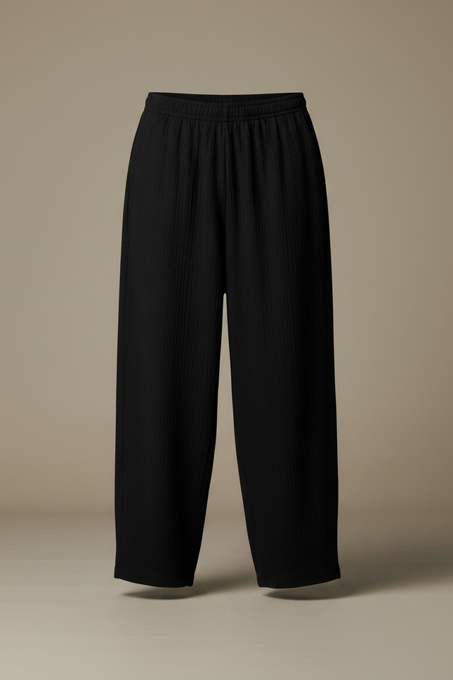 Pantalon Japonais Noir Ample Coton Décontracté Homme - vue 3