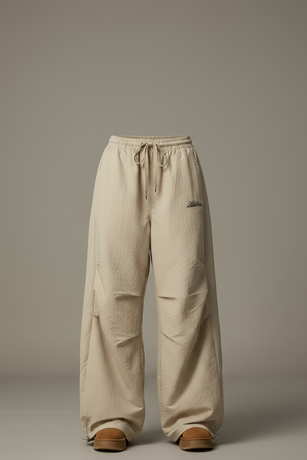 Pantalon Japonais Beige Ample Cargo Décontracté Femme - Polyester - vue 2
