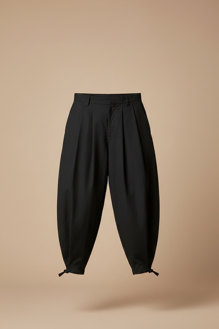 Pantalon Kimono Japonais - Noir Coton - vue 3