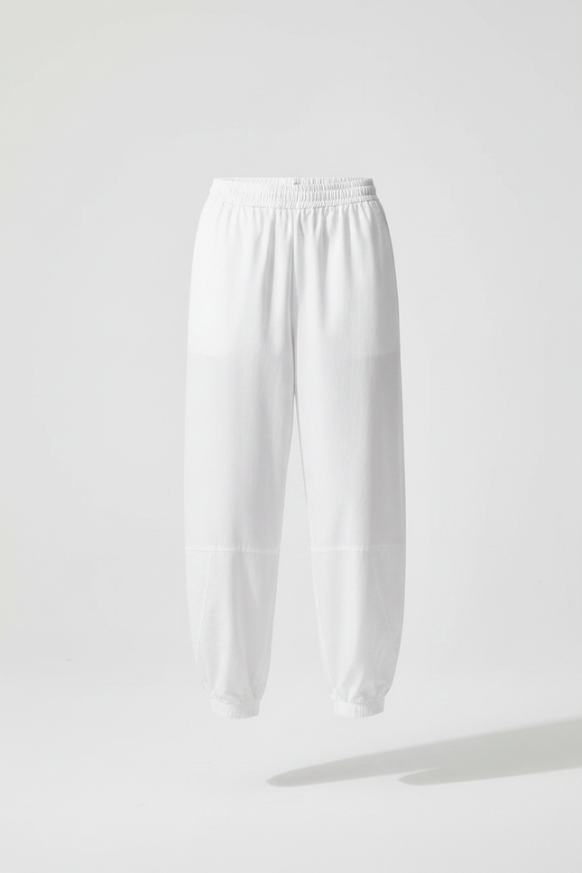 Pantalon Japonais Blanc Fluide Ample Décontracté Coton - vue 3