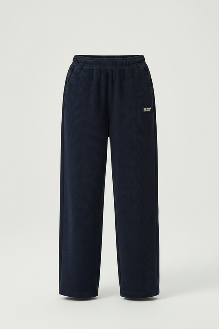 Pantalon Japonais Bleu Marine Côtelé Ample Décontracté Enfant - Cordé - vue 3