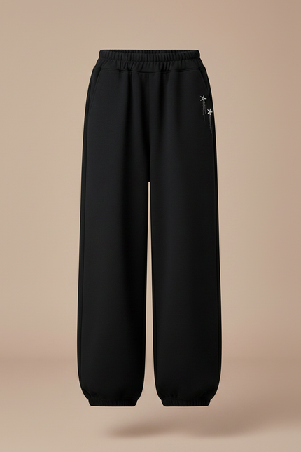 Pantalon Japonais Noir Ample Molleton Décontracté Enfant - vue 3