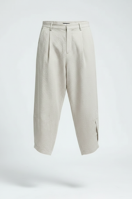 Pantalon Japonais Beige Ample Lin Coton Casual - vue 2