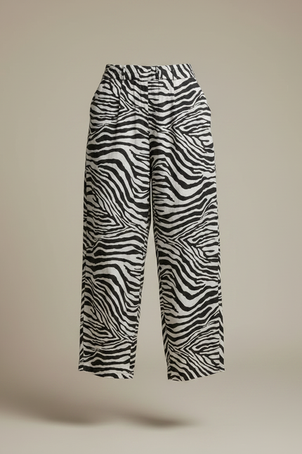 Pantalon Japonais Zèbre Ample Fluide Décontracté - Imprimé Viscose - vue 3