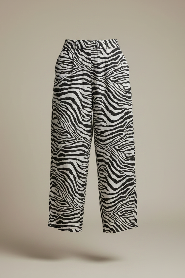 Pantalon Japonais Zèbre Ample Fluide Décontracté - Imprimé Viscose - vue 3