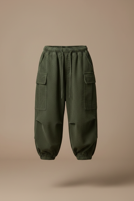 Pantalon Japonais Garçon Kaki Ample - Cordé - vue 3