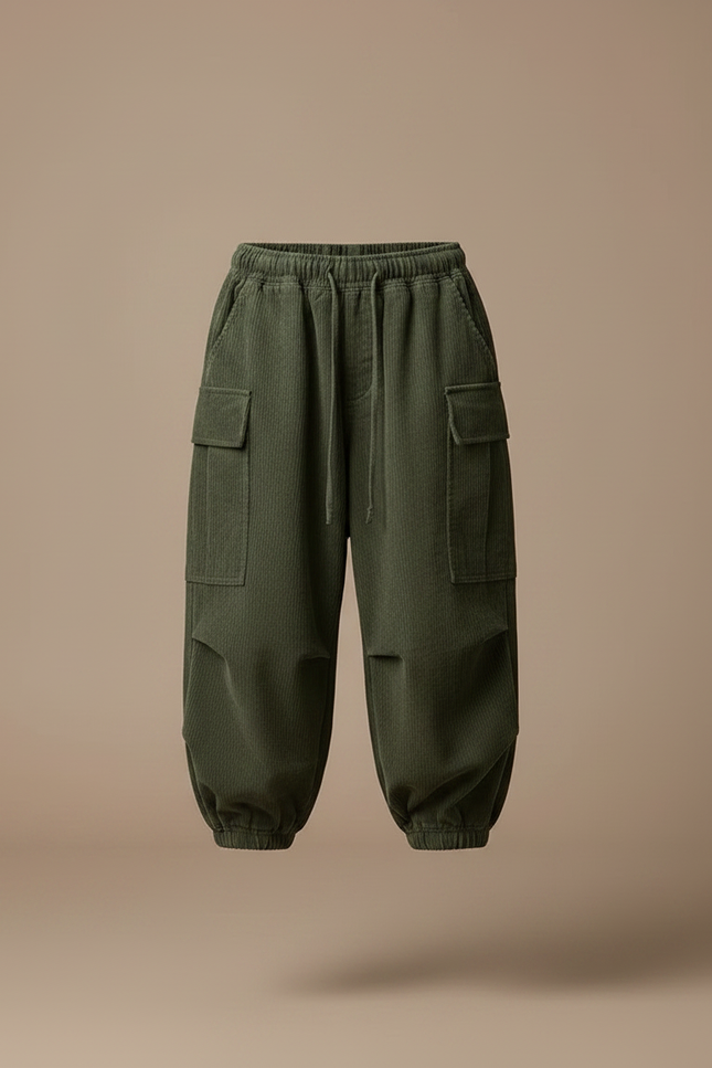 Pantalon Japonais Garçon Kaki Ample - Cordé - vue 3