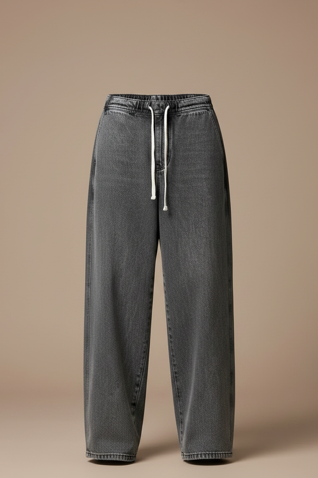 Pantalon Japonais Gris Ample Décontracté Denim Homme - Jean - vue 3