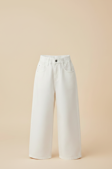 Pantalon Japonais Blanc Cassé Ample Décontracté Coton - Jean - vue 3