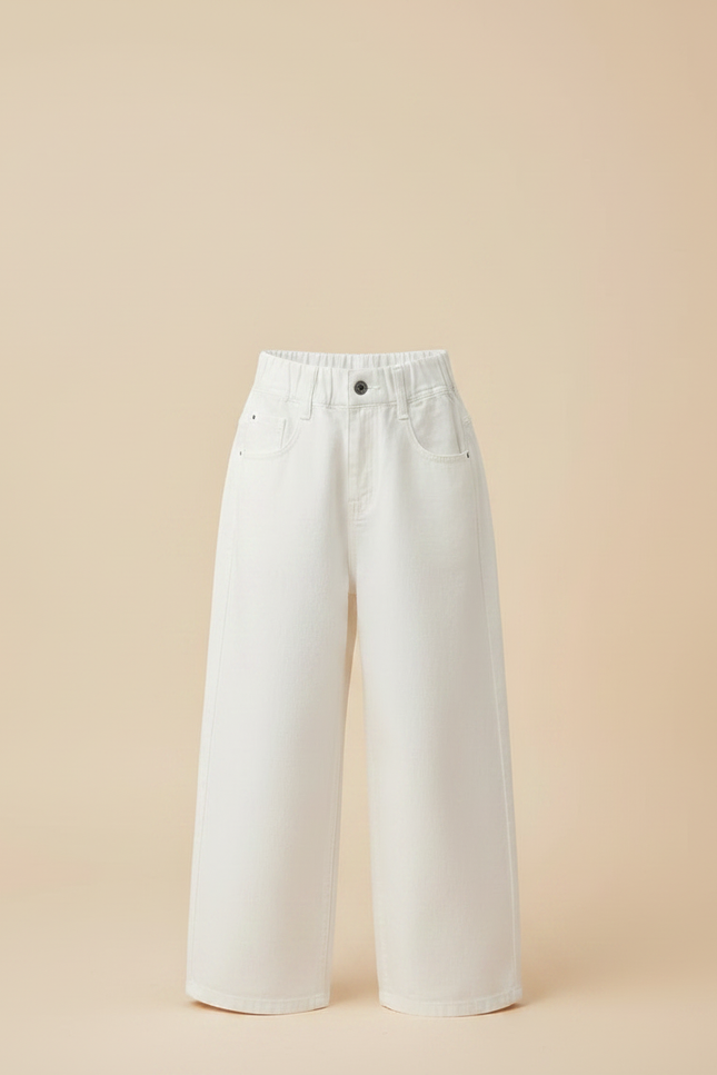 Pantalon Japonais Blanc Cassé Ample Décontracté Coton - Jean - vue 3