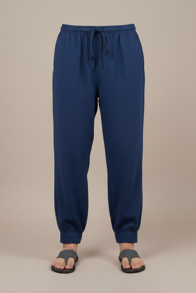 Pantalon Japonais Bleu Marine Ample Coton Homme - vue 3