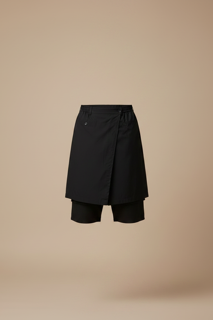 Pantalon Japonais Noir Superposé Coton Déstructuré Homme - Gabardine - vue 3