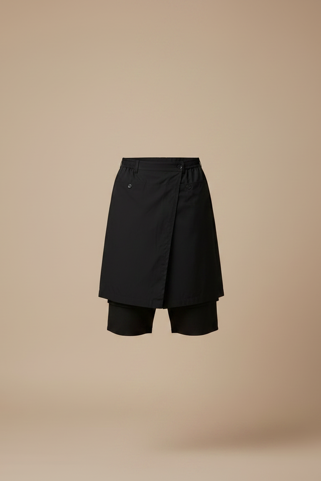 Pantalon Japonais Noir Superposé Coton Déstructuré Homme - Gabardine - vue 3