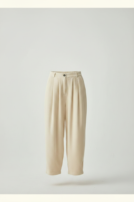 Pantalon Japonais Velours Côtelé Ample Beige Harem - Cordé - vue 3