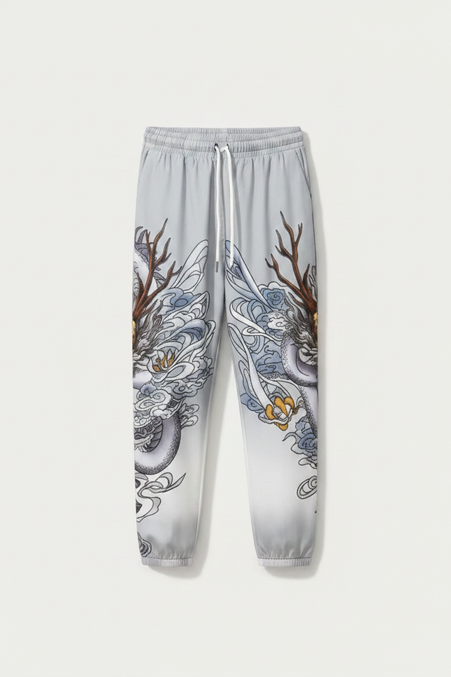 Pantalon Japonais Gris Ample Dragon Garçon - Polyester - vue 3