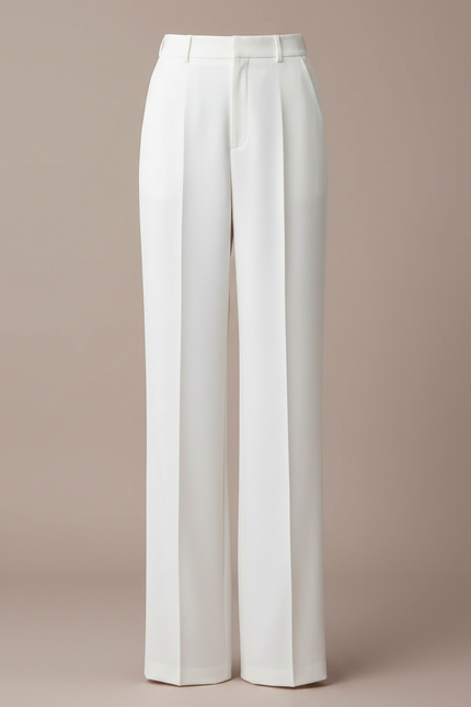 Pantalon Japonais Blanc Fluide Ample Élégant Femme - Viscose - vue 3