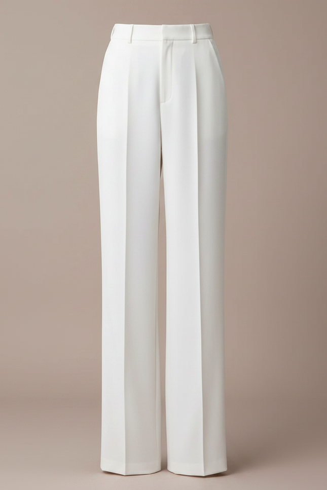 Pantalon Japonais Blanc Fluide Ample Élégant Femme - Viscose - vue 3