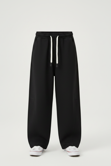 Pantalon Japonais Noir Ample Coton Décontracté Enfant - Molleton - vue 3