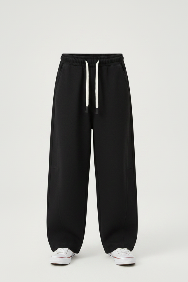 Pantalon Japonais Noir Ample Coton Décontracté Enfant - Molleton - vue 3