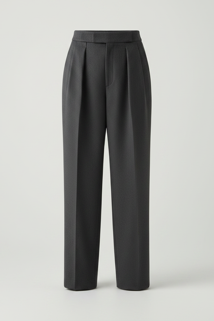 Pantalon Japonais Gris Plissé Ample Chic Femme - Gabardine - vue 3