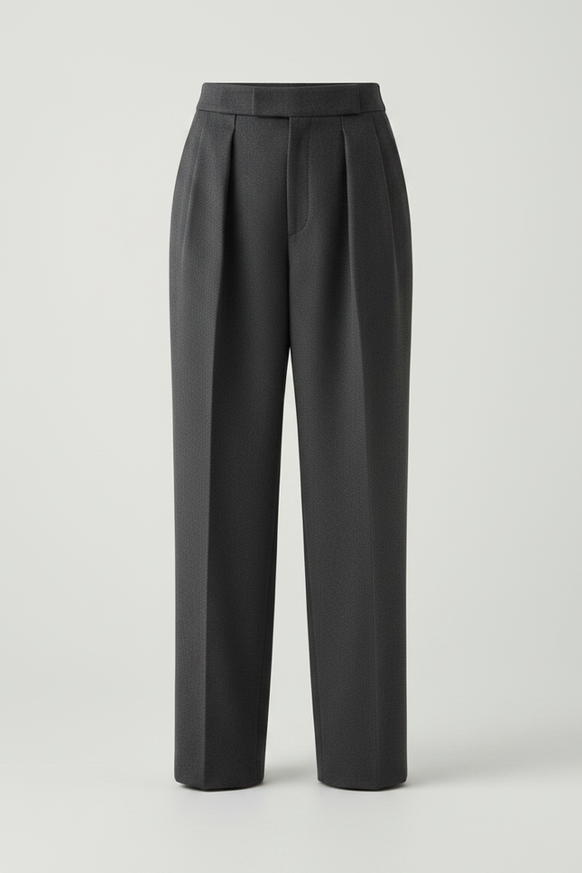 Pantalon Japonais Gris Plissé Ample Chic Femme - Gabardine - vue 3