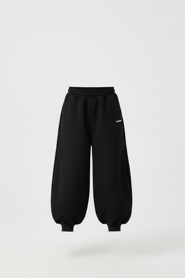 Pantalon Japonais Noir Bouffant Ample Confortable Fille - Molleton - vue 3