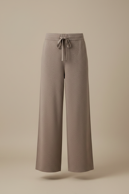Pantalon Japonais Marron Laine Ample Tricoté Élastique - vue 3