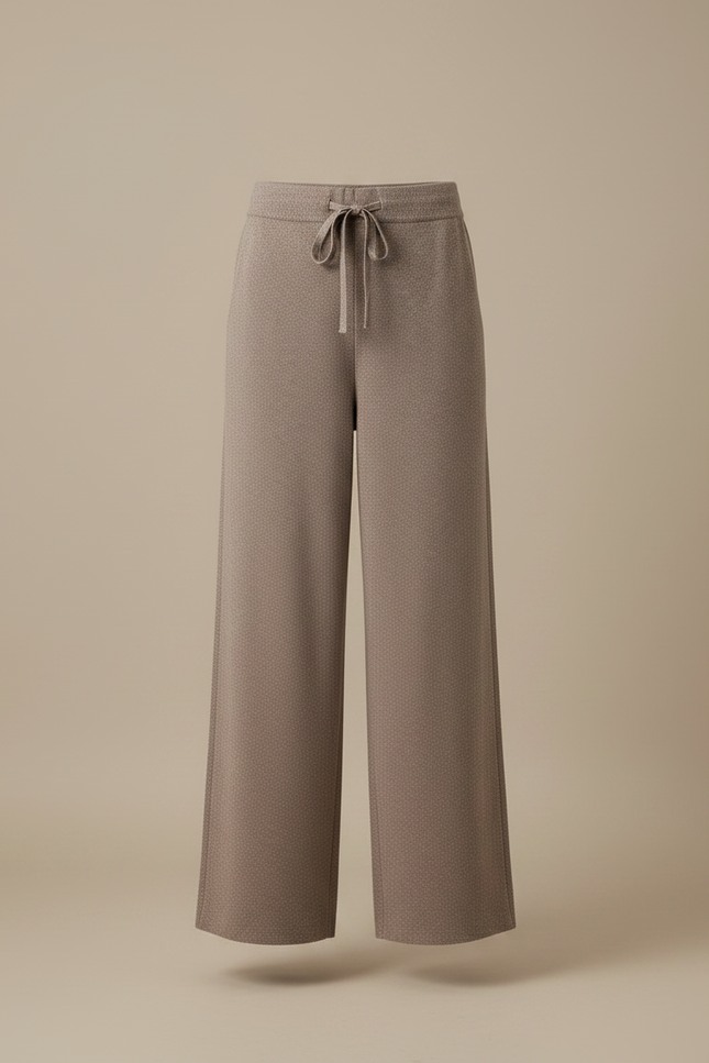Pantalon Japonais Marron Laine Ample Tricoté Élastique - vue 3