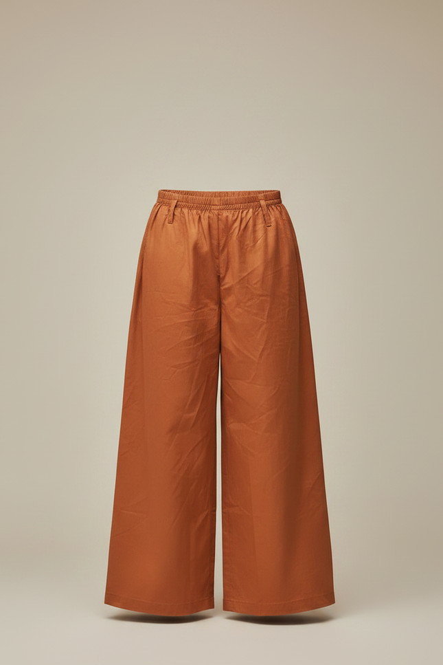 Pantalon Japonais Ocre Ample Coton Fluide Homme - Orange - vue 3
