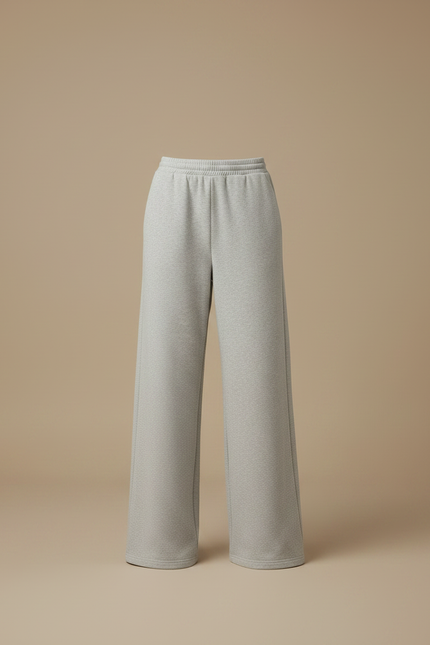 Pantalon Japonais Large Gris Décontracté Confortable - Molleton - vue 3