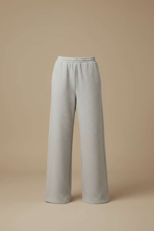 Pantalon Japonais Large Gris Décontracté Confortable - Molleton - vue 3