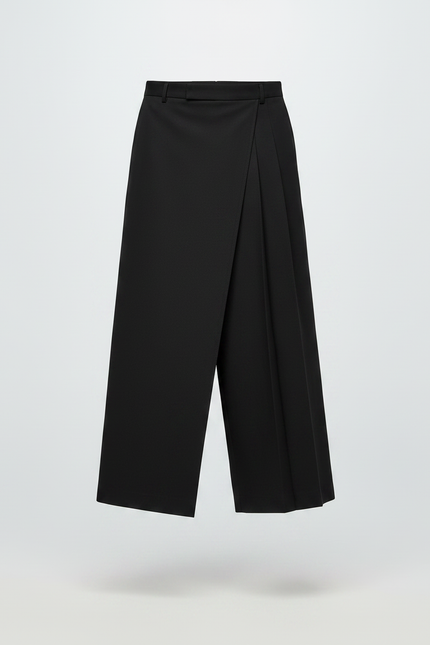 Pantalon Japonais Noir Ample Plissé Déstructuré Homme - Gabardine - vue 3