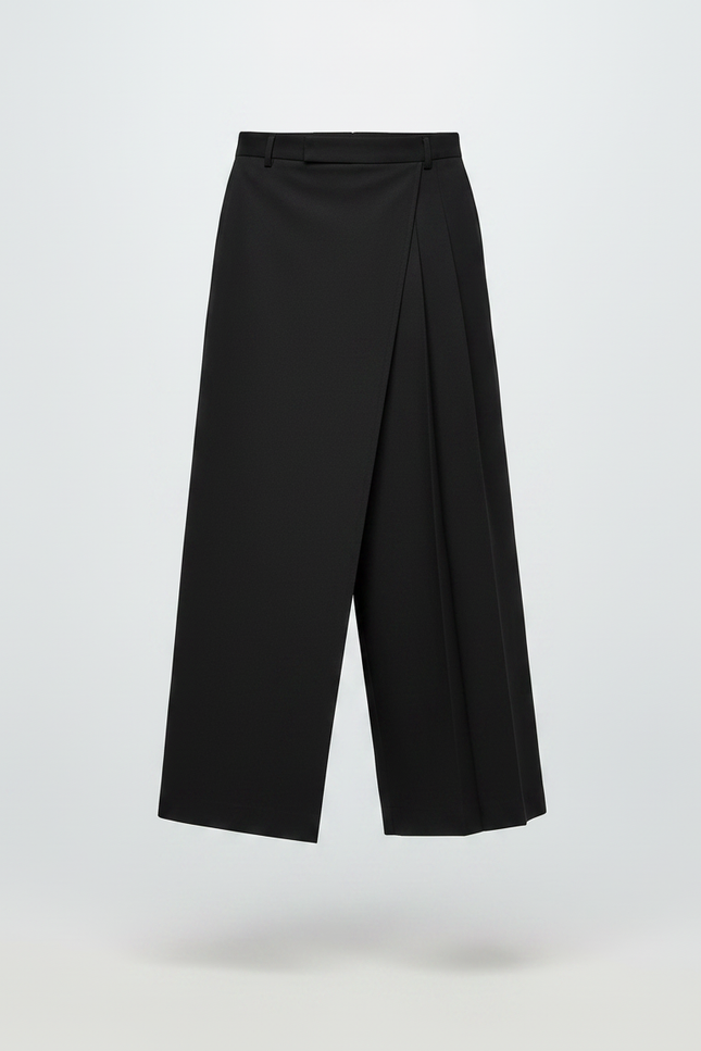 Pantalon Japonais Noir Ample Plissé Déstructuré Homme - Gabardine - vue 3