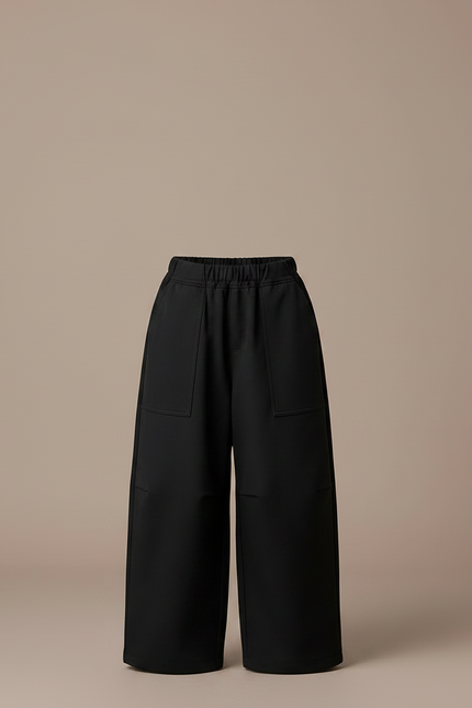 Pantalon Japonais Noir Ample Enfant Décontracté Fille - Gabardine - vue 3